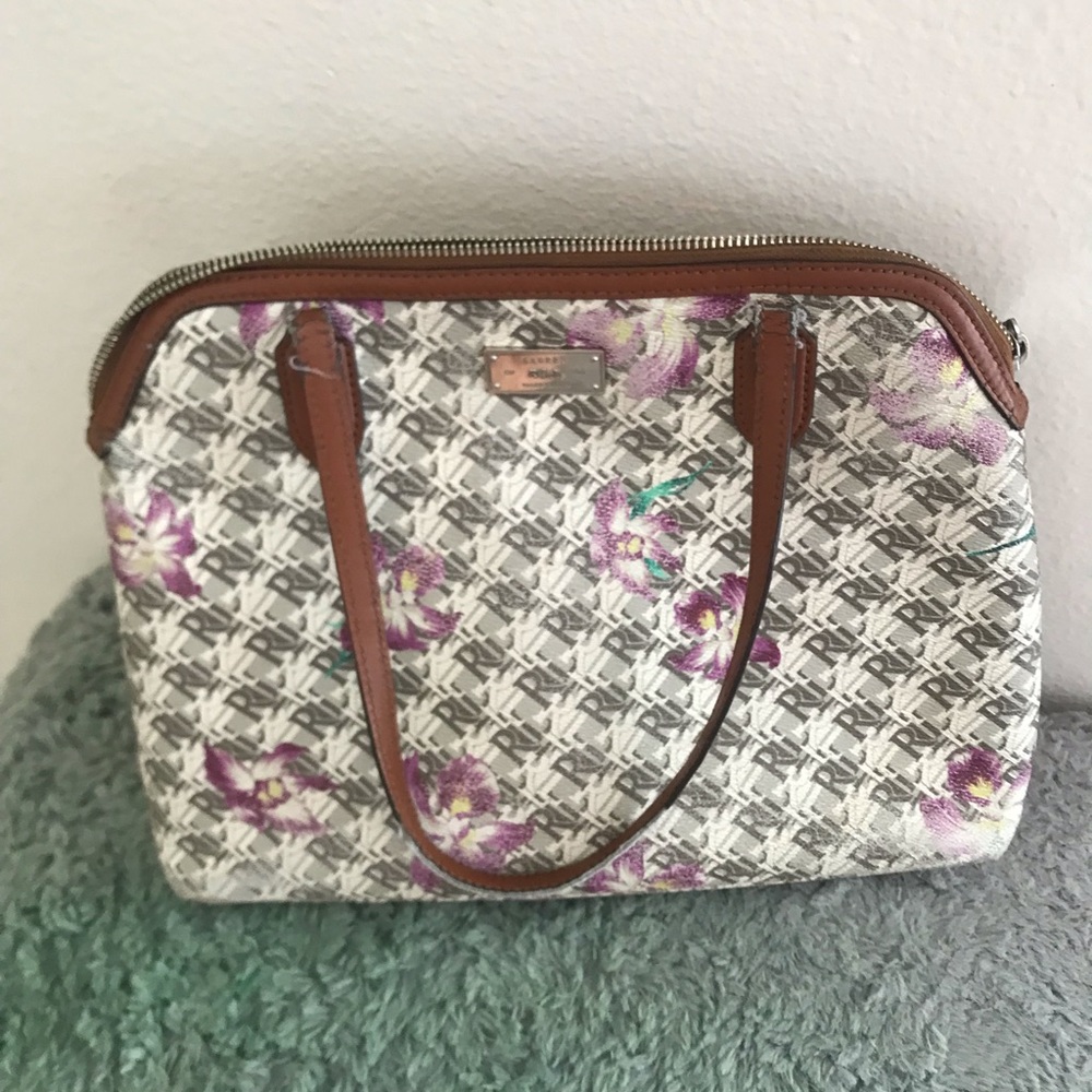 bag Ralph Lerann flowers..Medium size condition used straps purse wore out